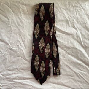XMI 325 Series Tie in Red and Beige Pattern Dark Academia Formal‎ Office Preppy
